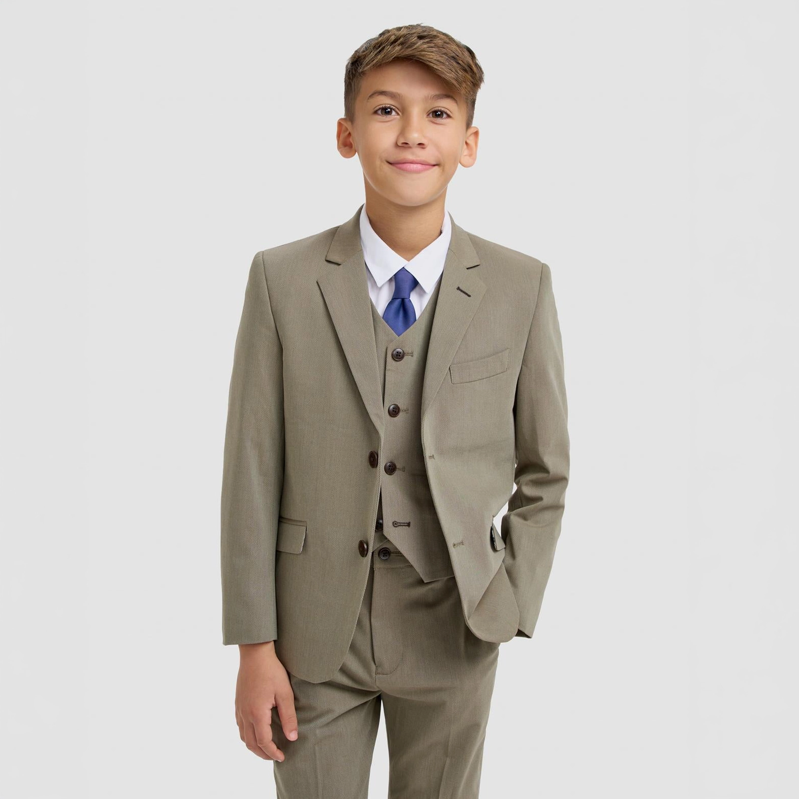 Image of Boys Donatella Sage 3 Piece Suit