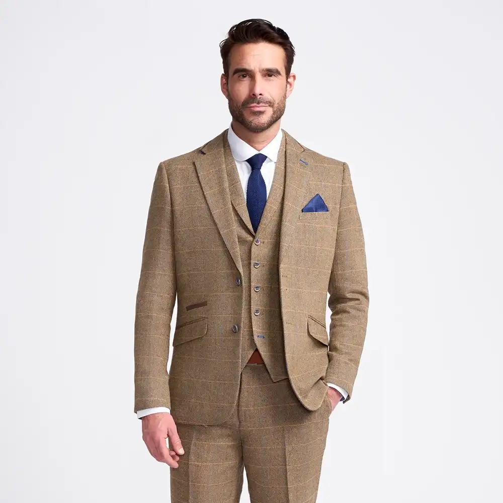 Albert Brown Tweed 3 Piece Suit