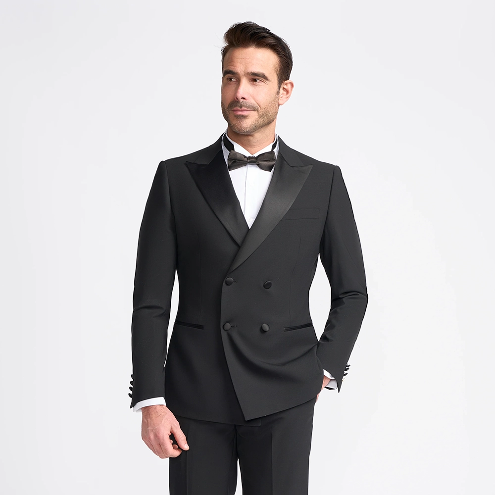 Aspen Black Double Breasted 2 Piece Tuxedo