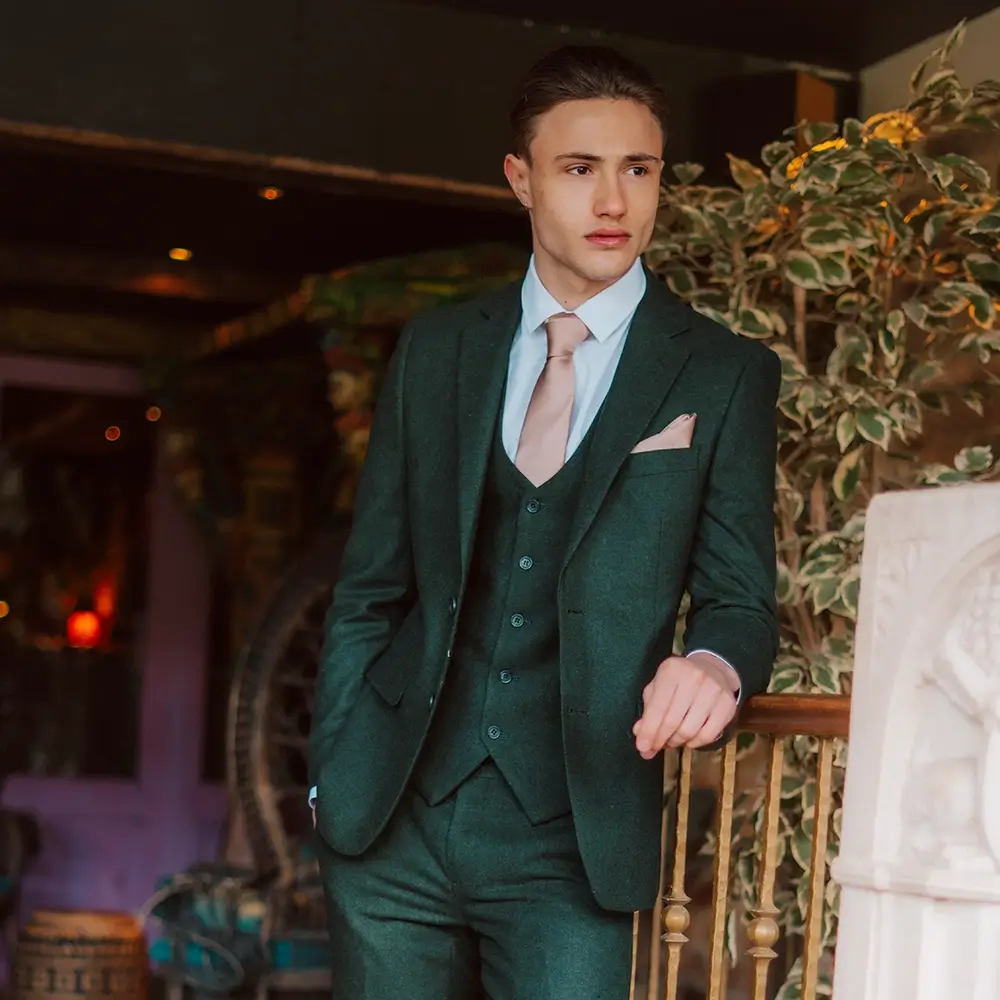Attenborough Olive Green 3 Piece Suit