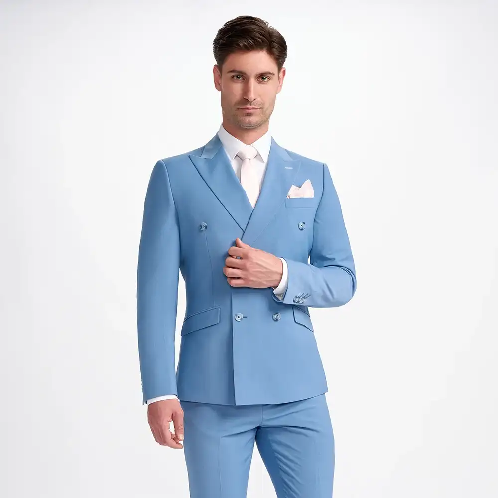 Bond Ocean Blue Double Breasted 2 Piece Suit