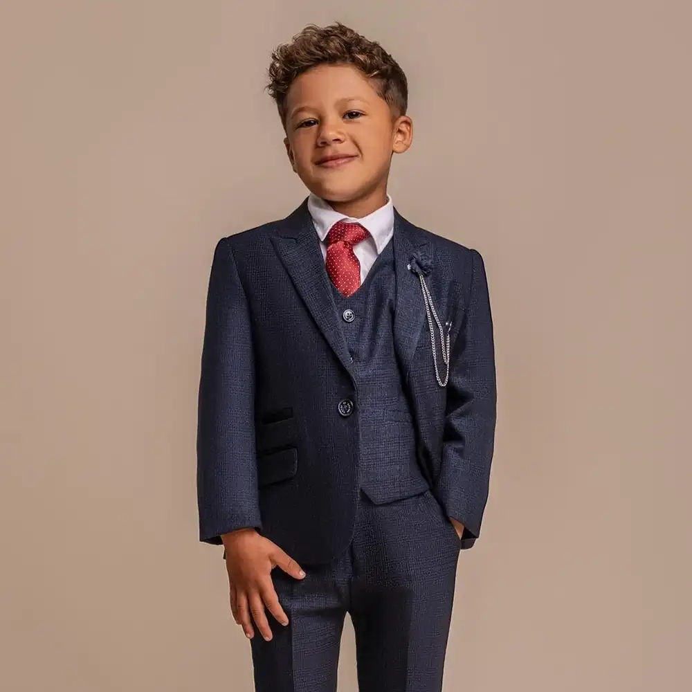 Boys Caridi Navy 3 Piece Suit