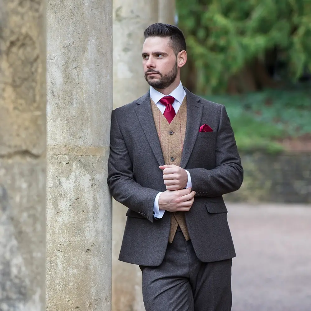 Brown Tweed 3 Piece Suit