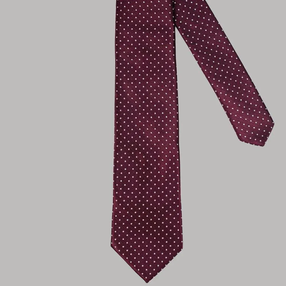 Image of Burgundy Dot Tie Set