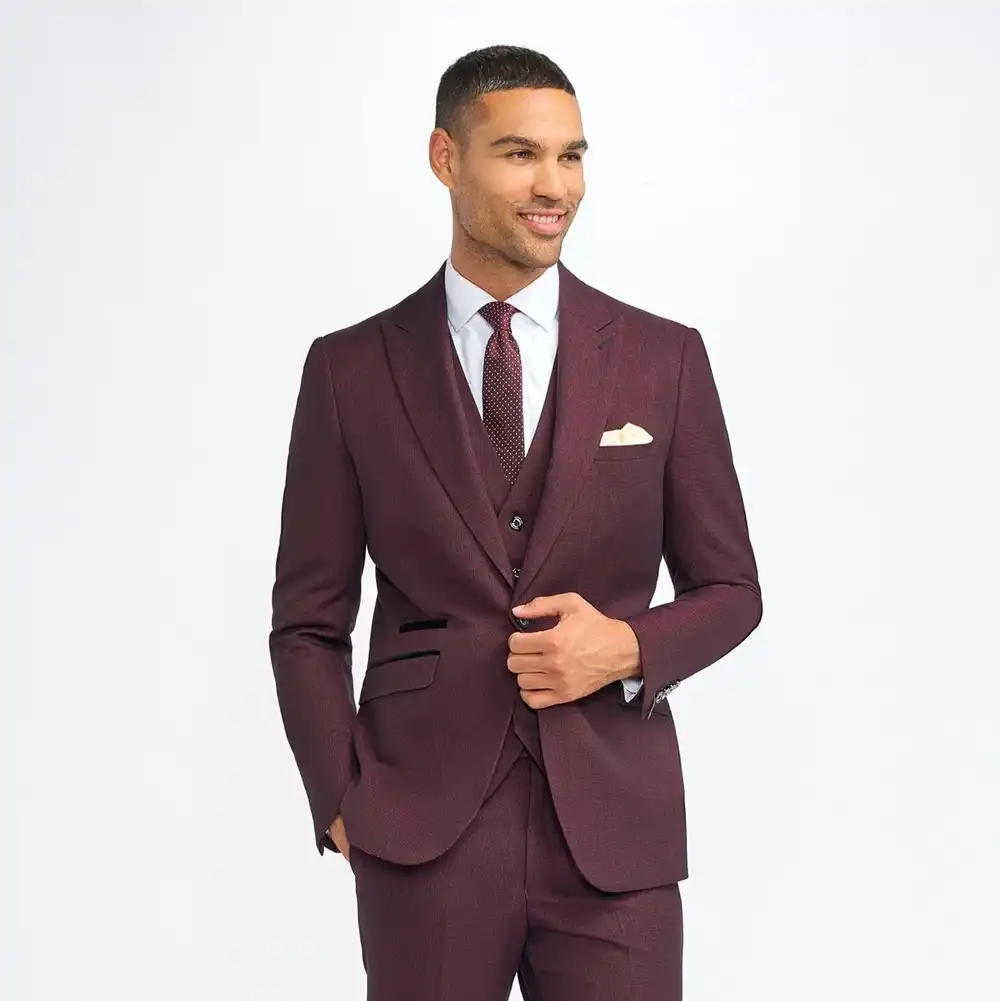 Caridi Wine 3 Piece Suit