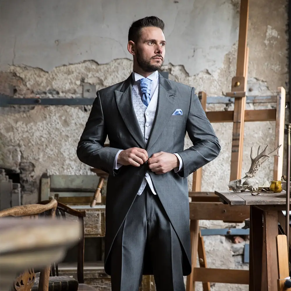 Epsom Tails Silver 3 Piece Suit