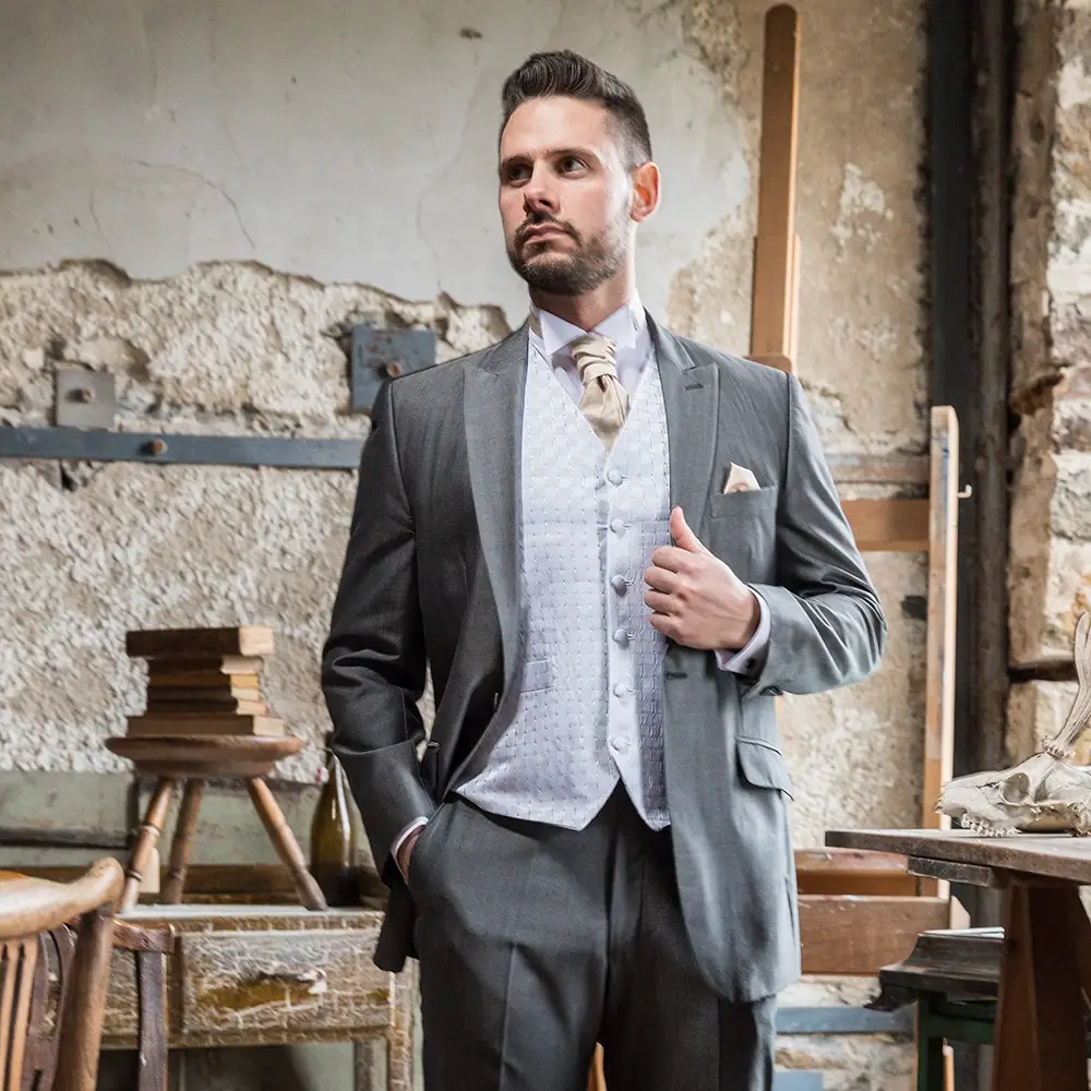 Eton Silver 3 Piece Suit