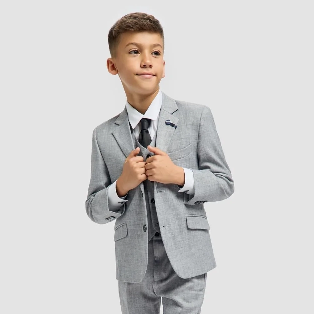 Image of Boys Malibu Grey 3 Piece Suit