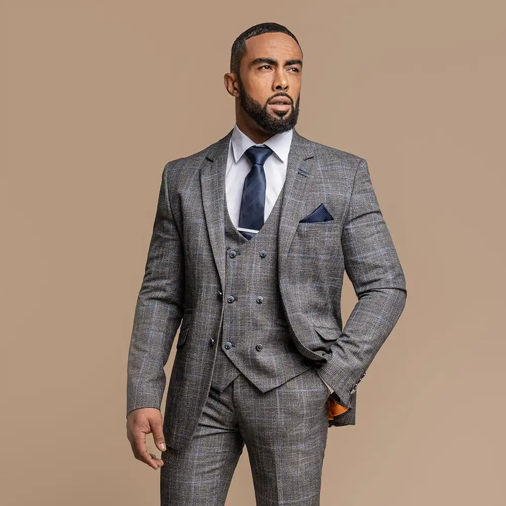 Power Grey Tweed 3 Piece Suit (Limited Sizes)
