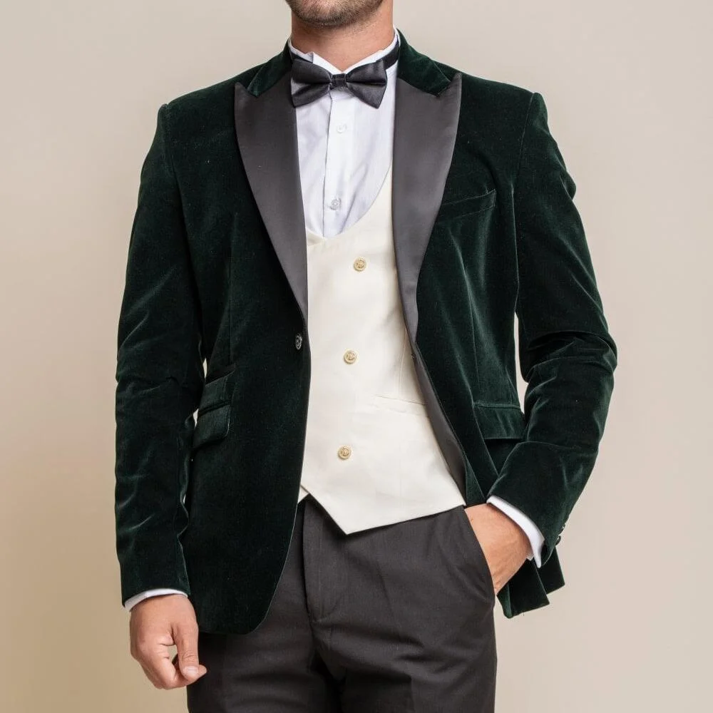 Rosa Forest Green Velvet Blazer