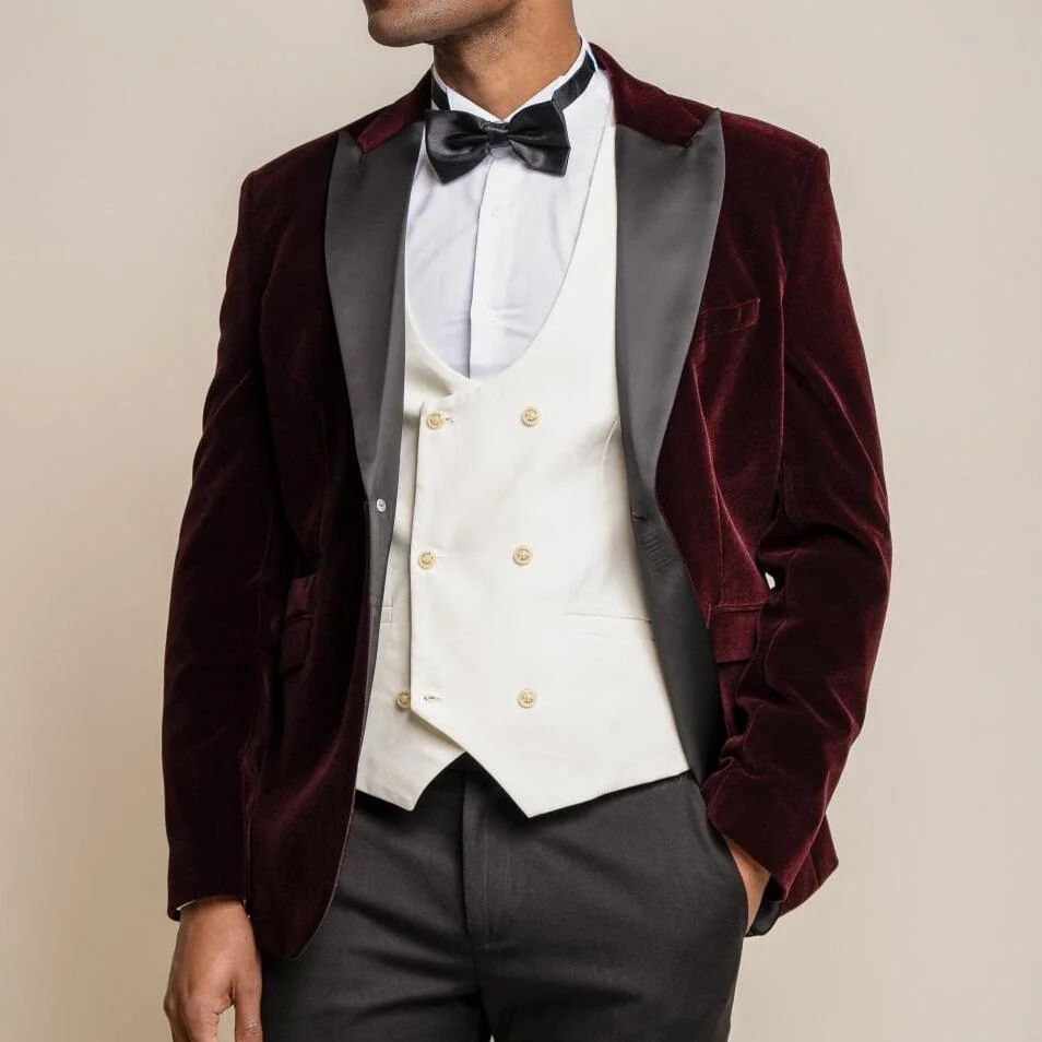 Rosa Wine Velvet Blazer