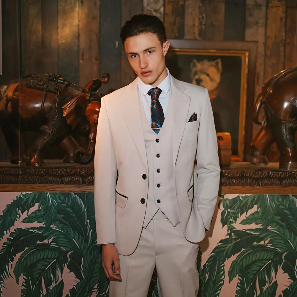 Sandro Beige 3 Piece Suit