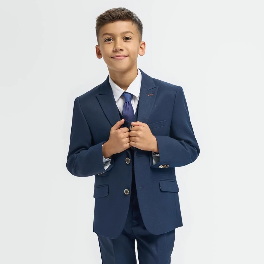Boys Tropez Navy 3 Piece Suit
